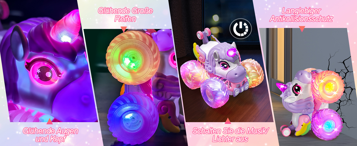 RC Monstertruck 1:20 2.4GHz, рожевий - Динозавр на радіокеруванні 20 км/год, з підйомом, обертанням 360°, LED підсвіткою та музикою для хлопчиків та дівчаток від 3 років