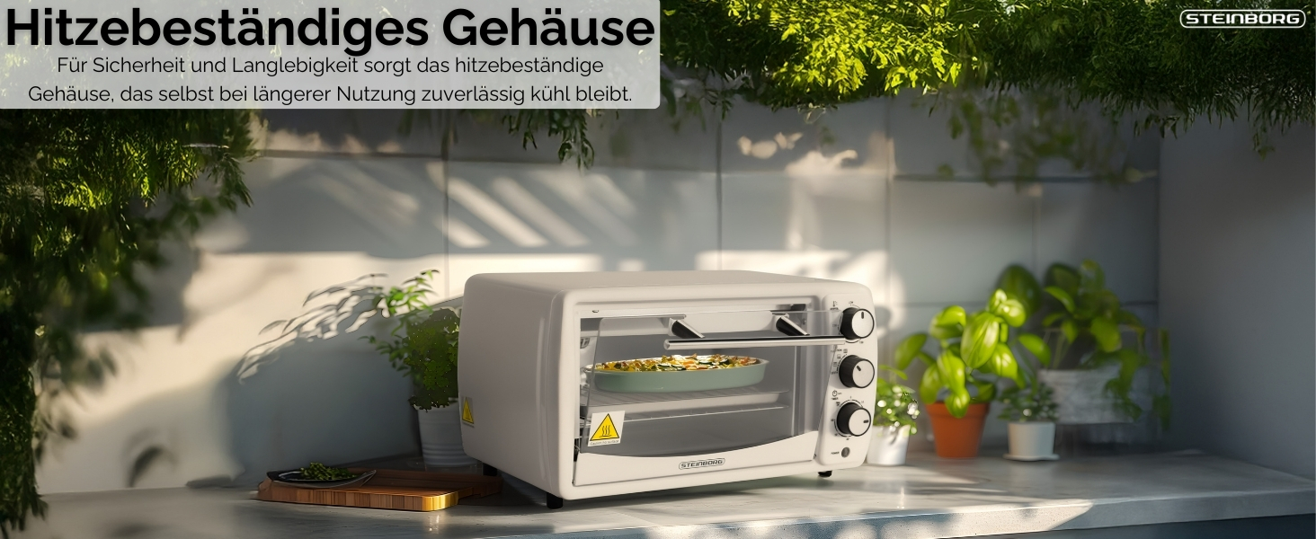 Міні-піч 13 літрів, 1200 Вт, піч для піци, 65°-230°C, таймер, піддон для крихт, міні-піч