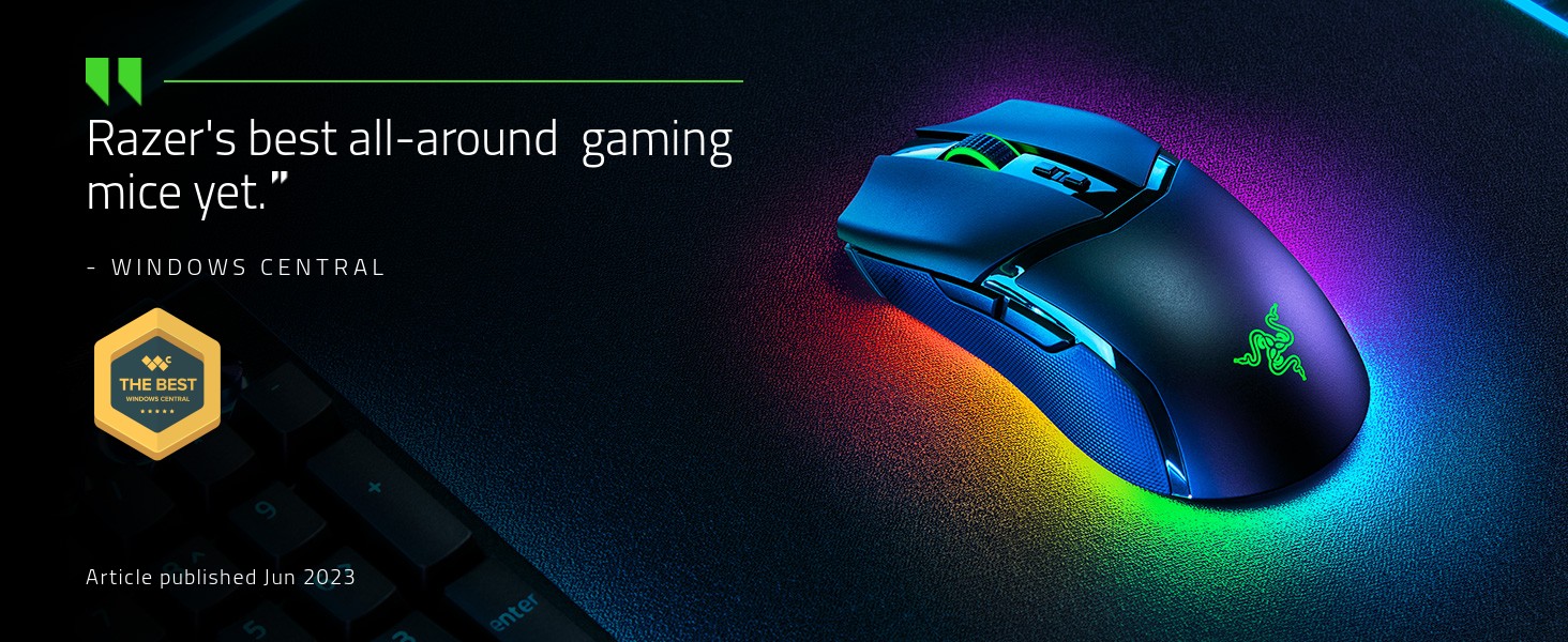 Ігрова миша Razer Cobra (дротова), легка (57 г), оптичні перемикачі 3-го покоління, RGB-підсвітка Chroma, чорна