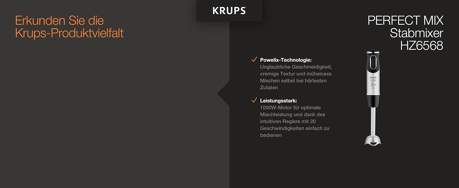 Міксер ручний Krups 3Mix 9000, 750 Вт, білий - з насадками для збивання та тіста