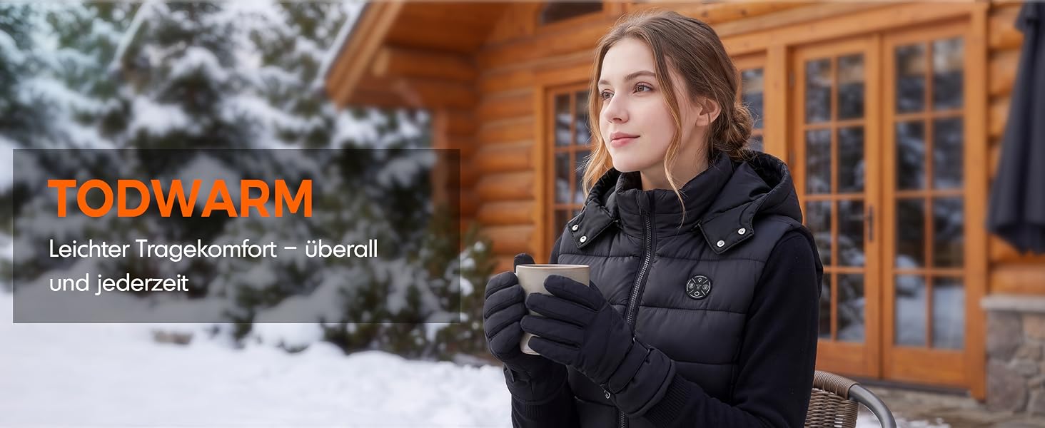 Зігріваючий жилет для жінок з Powerbank 16000mAh, електрожилет з підігрівом, чорний