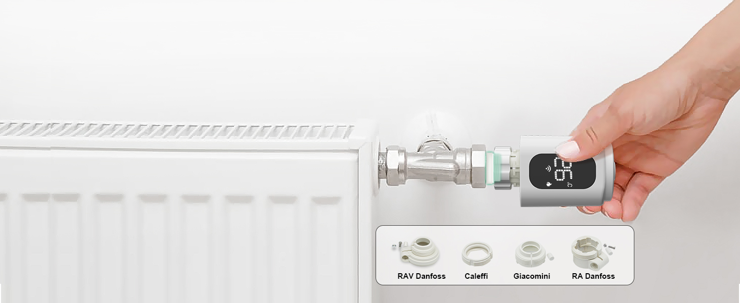 Smart термостат на радіатор 2 шт, Zigbee, бездротовий, з керуванням Tuya (Alexa, Google Assistant), енергозбереження