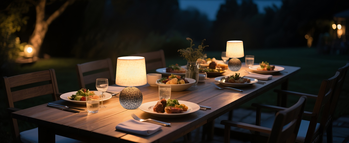 EGOBASIC LED-лампа настільна керамічна акумуляторна з пультом, бездротова, з таймером, регульована яскравість, 12 кольорів RGB, для вітальні, спальні, їдальні (вінтажний цоколь)