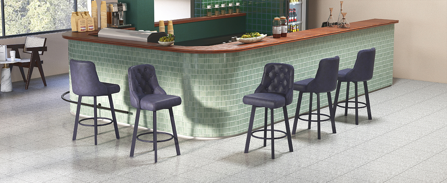 Барні стільці Youhauchair 2 шт., Чорні, регульовані, з підніжкою, 66.5 см, 150 кг