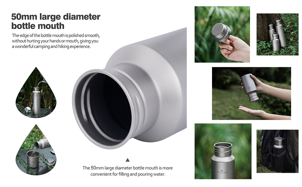 Фляга для води iBasingo Titan 550ml - Металева, для туризму, спорту, з широким горлом