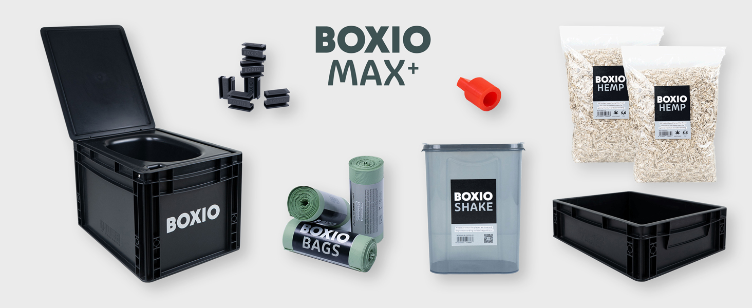 Мобільний роздільний сухий туалет BOXIO Toilet Max+: комплект для подорожей та кемпінгу