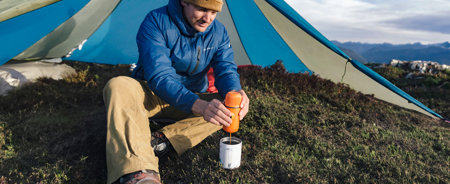 WACACO Nanopresso - портативна кавомашина для еспресо, 18 Bar, ручне керування, для подорожей, червона