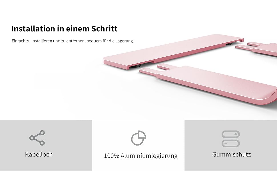 Підставка для ноутбука Soundance, алюміній, ергономічна, для столу, 10-15.6 дюймів, рожева