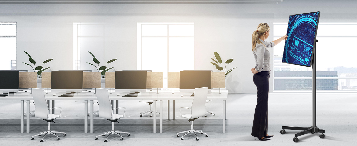 Підставка для телевізора XINLEI, телевізійна візок для телевізорів 13-50 дюймів, регульована висота, кут нахилу 30°, з колесами, VESA 200x200 мм, ML1350