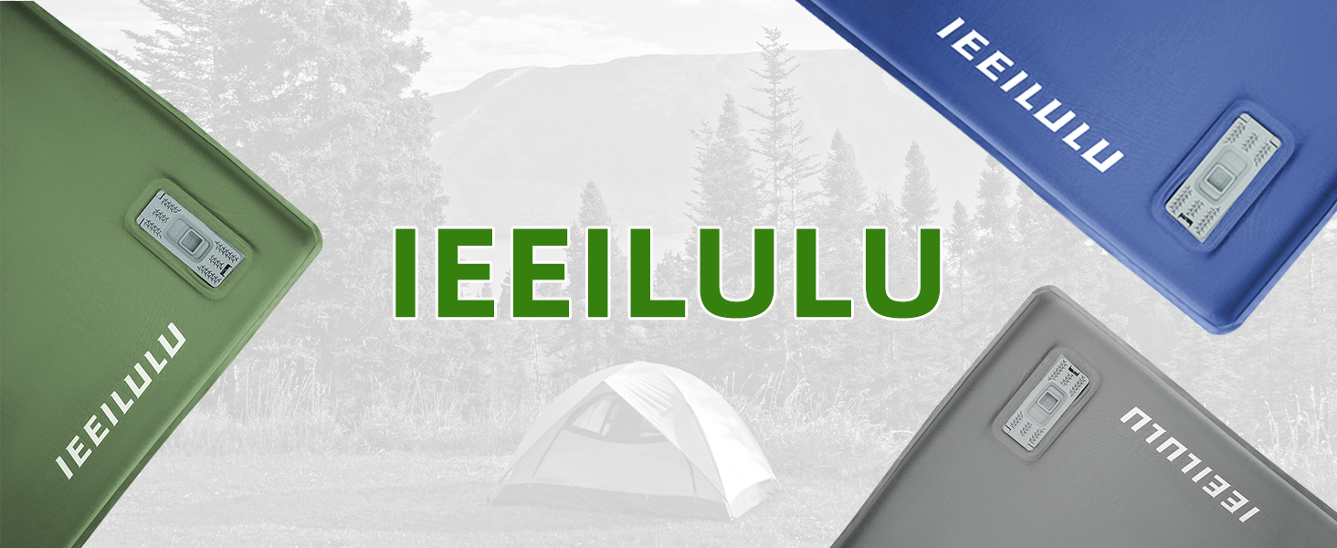 Самонадувний кемпінговий килимок IEEILULU з електричним насосом, водонепроникний туристичний матрац з пінополіуретану 8 см для намету та відпочинку на природі (Зелений)