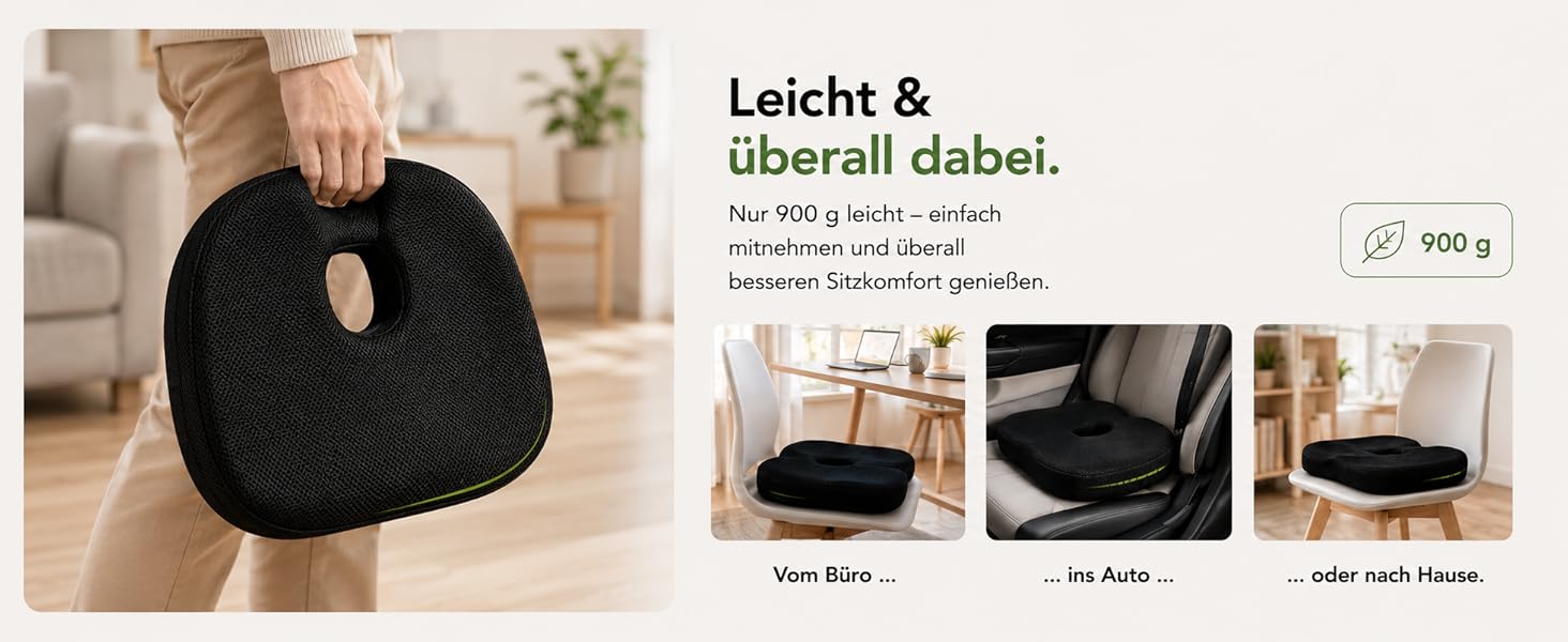 Подушка ортопедична для сидіння з піни Memory Foam, чорна. Зняття тиску на куприк для офісного крісла, авто, інвалідного візка, дому. Нековзка, знімний чохол.