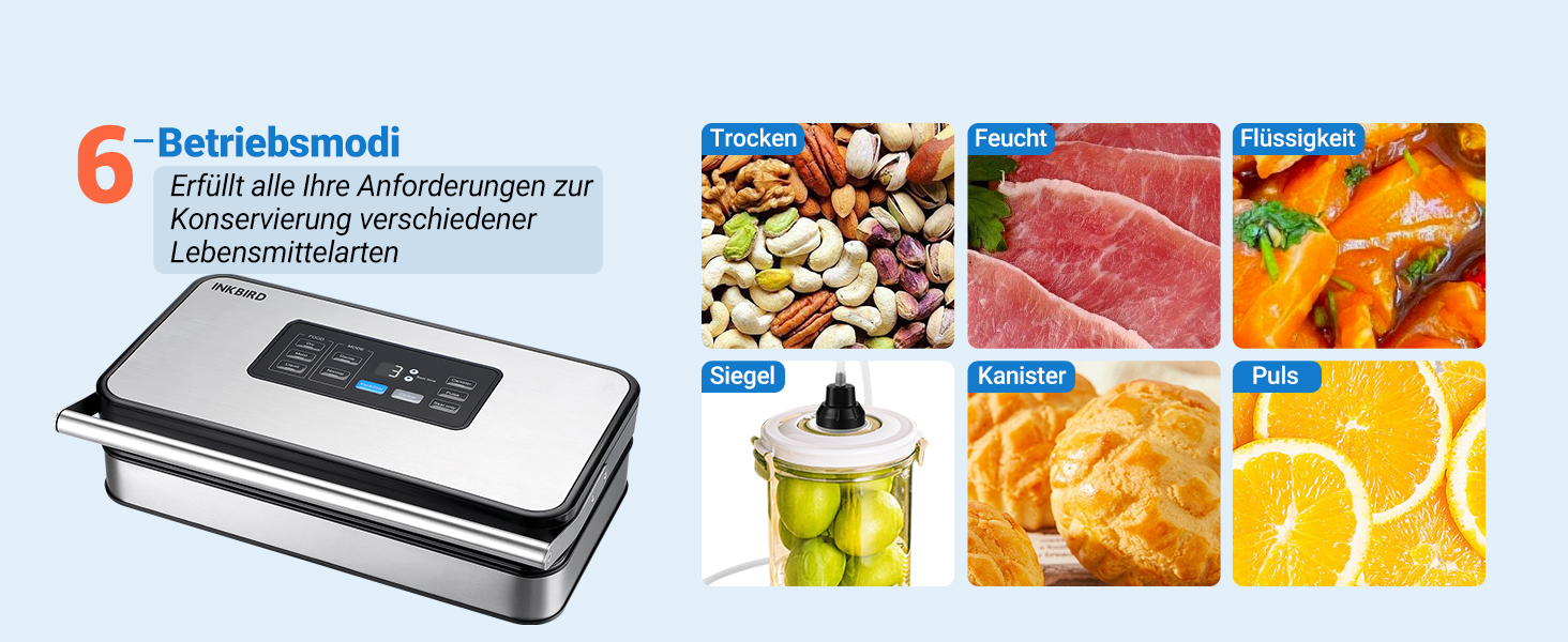 Вакууматор 7-в-1 професійний для харчових продуктів з 5 пакетами, 85 кПа, подвійний шов для кухні та ресторану (VS04)