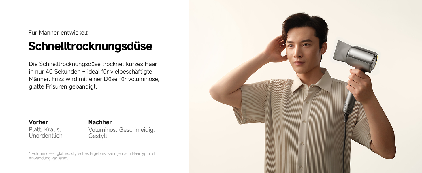 Фен для волосся MOVA Shine 20 з дифузором, високошвидкісним мотором та плазмою для догляду, NTC-контролем температури, сріблястий