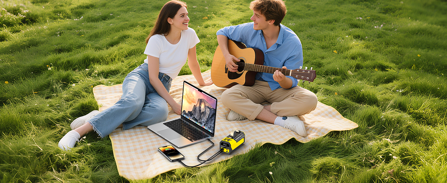 Power Bank 70000mAh 100W з USB-C, швидка зарядка, портативний акумулятор для iPhone, iPad, Samsung (жовтий)