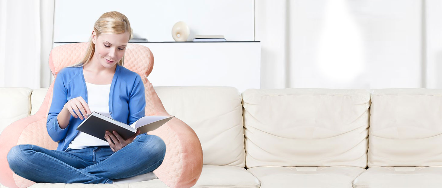 Лежанка-подушка для читання, 70x50 см, велика, для дорослих, з підголовником та підлокітником, зручна подушка для читання в ліжко/диван (Рожева, X-Large)