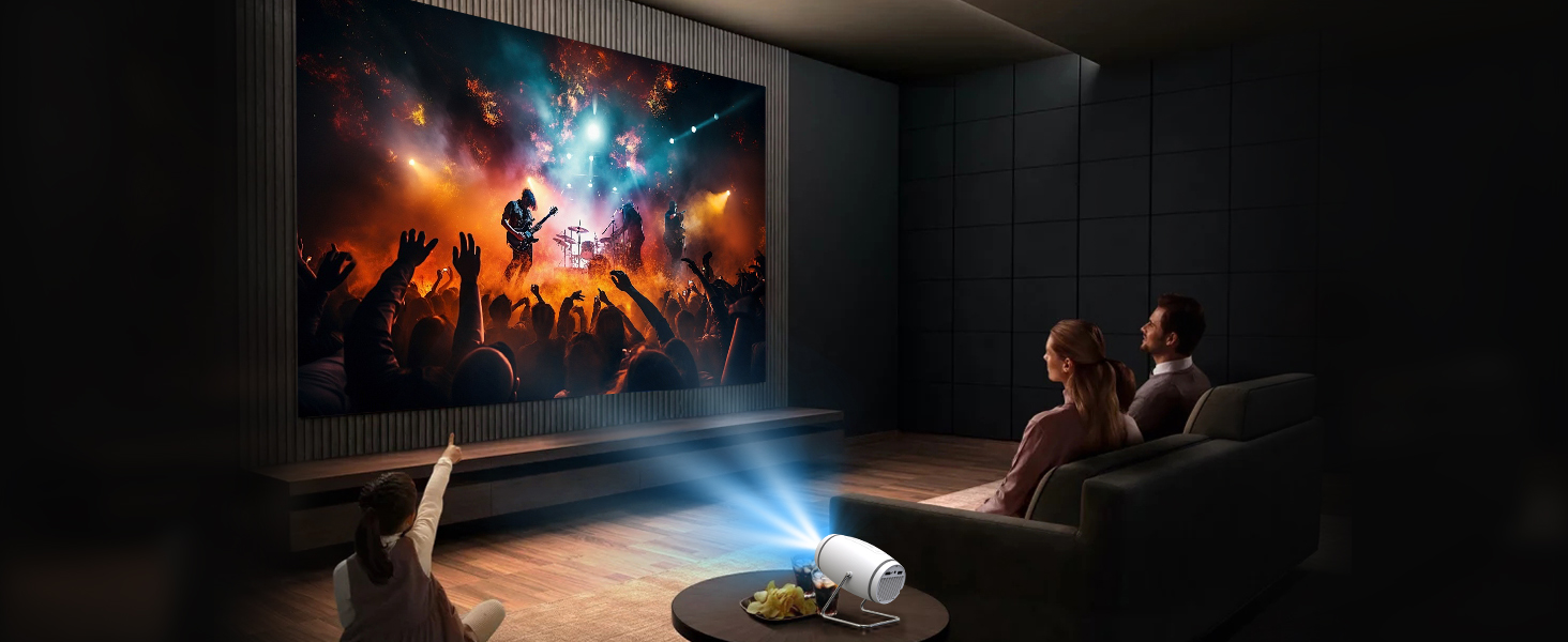 Портативний міні проєктор 4K з Wi-Fi 6 та Bluetooth 5.4: домашній кінотеатр з підтримкою HDMI, USB та PS5