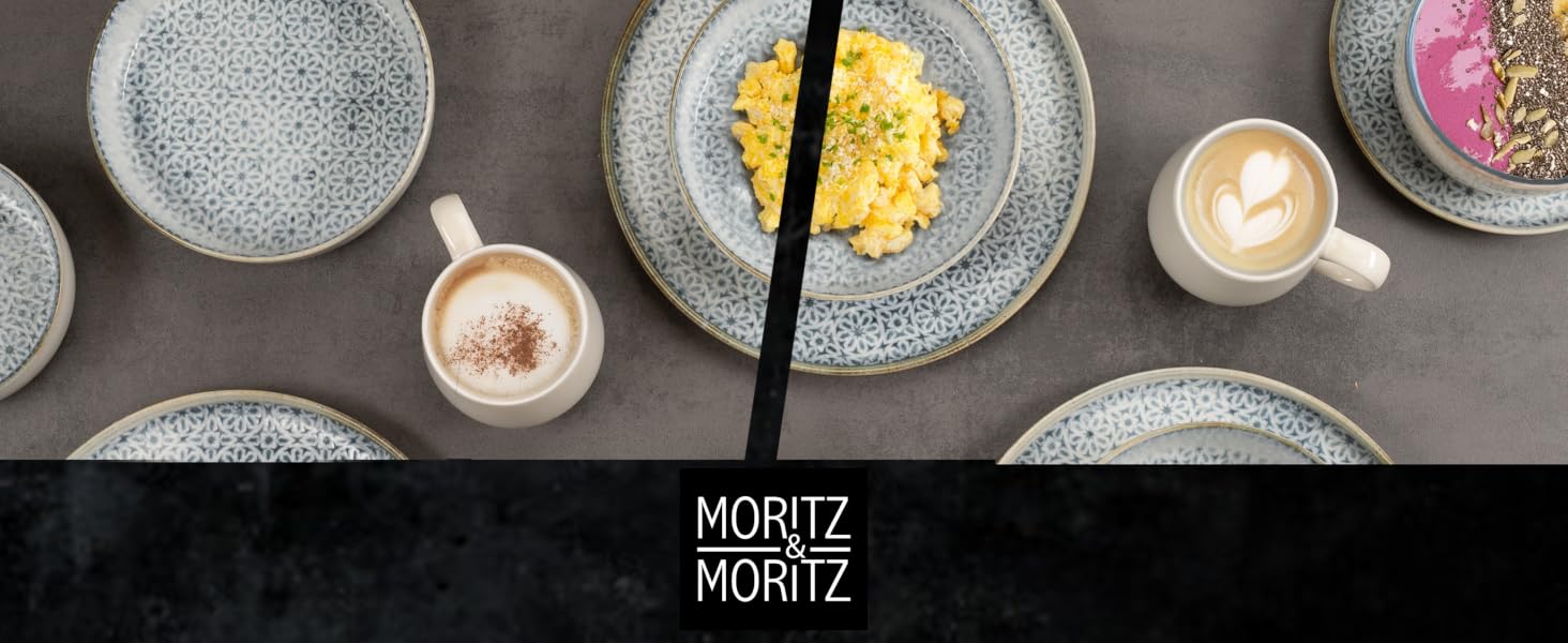 Набір порцелянових чашок для кави та чаю Moritz & Moritz ALHAMBRA, кремовий колір, 6 шт. по 380 мл