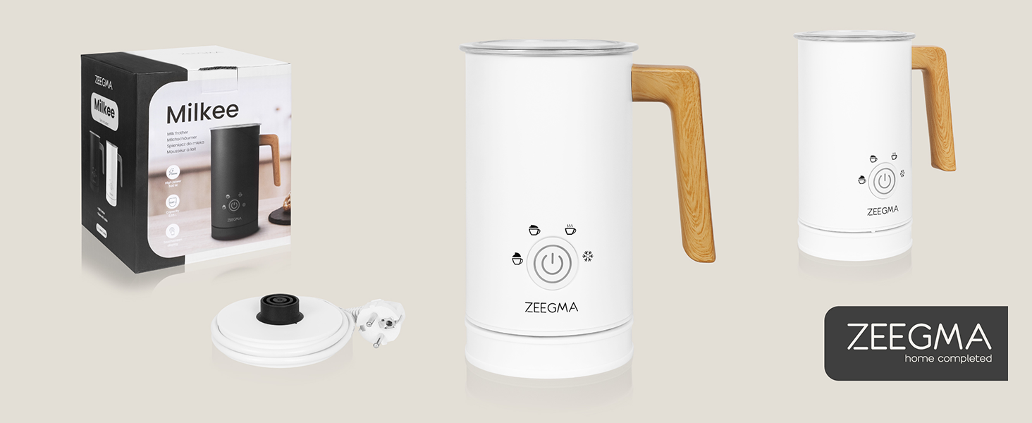 Електричний спінювач молока ZEEGMA MILKEE, 500 Вт, 650 мл, для капучино, лате, какао, антипригарне покриття, сенсорне керування (Чорний)