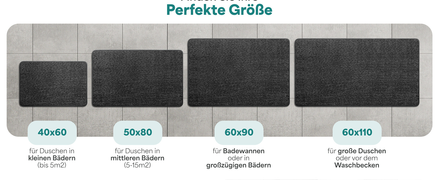 Килимок для ванної кімнати антрацит – неслизький, пральний, швидковисихаючий. Розмір 50x80 см.