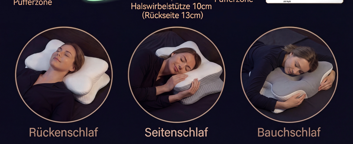 Ортопедична подушка для шиї з ефектом пам'яті Memory Foam, щільність 50D, сіро-біла