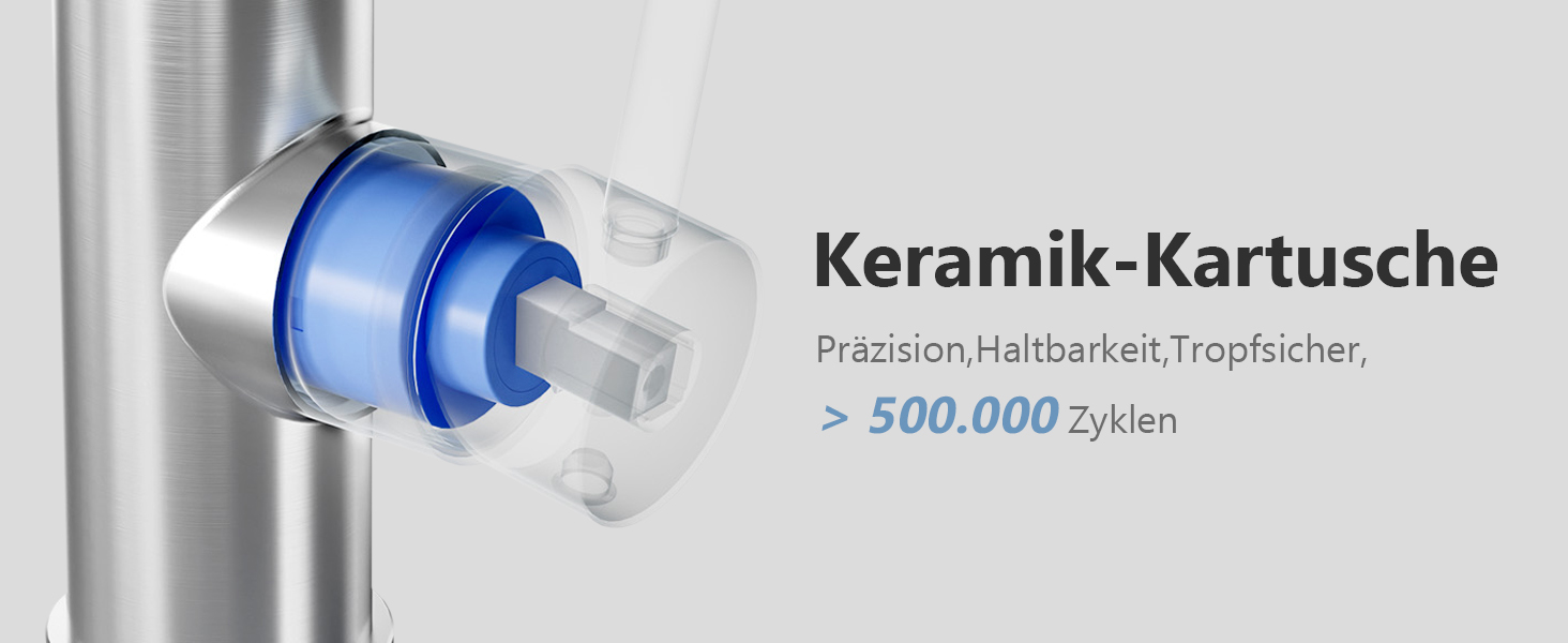 Змішувач для кухні висувний високий, одноричажний, нержавіюча сталь 304, 3 режими струменя, поворотний на 360°
