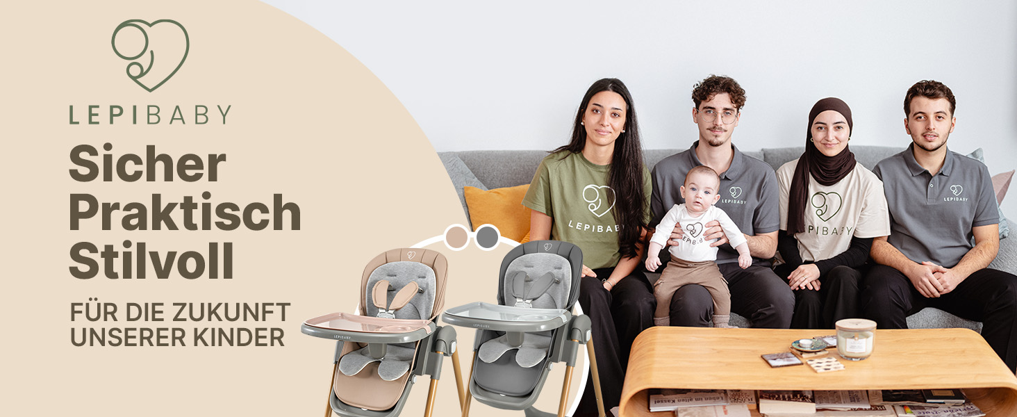 Дитячий стільчик LepiBaby FlexiCo з регулюванням висоти та функцією лежання для новонароджених, складний, зелений | Дитячий стільчик, крісло-гойдалка для дітей від народження до 3 років