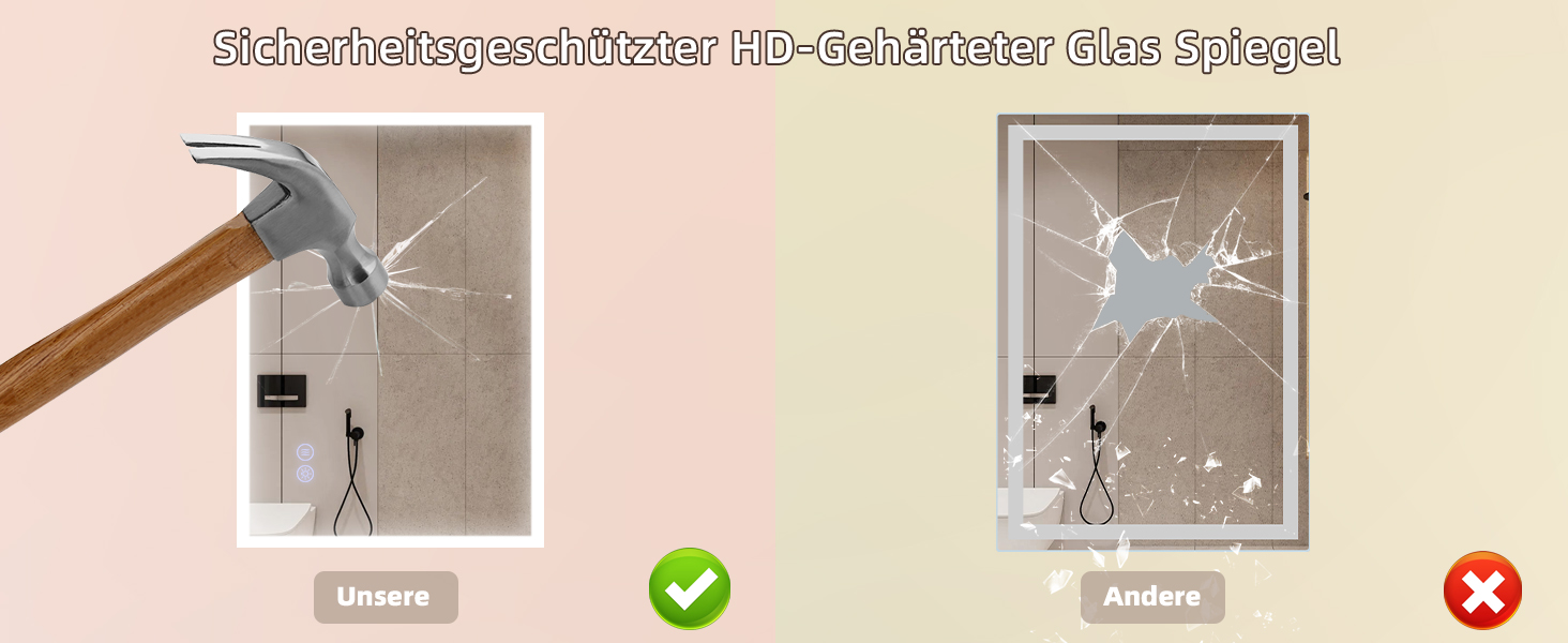Дзеркало для ванної кімнати Mursche з підсвічуванням, кругле LED дзеркало для ванни, IP44, 60 см, з сенсорною панеллю