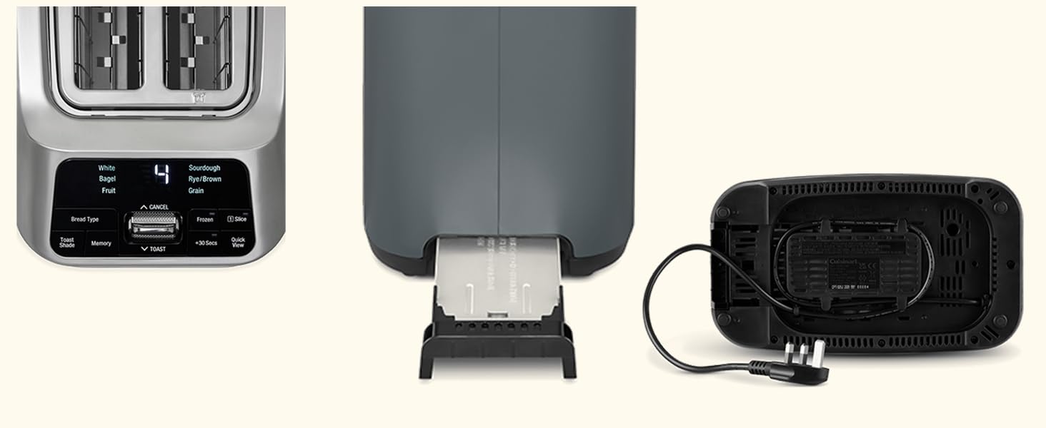 Тостер Cuisinart Smart Elite на 2 тости | Довгі слоти для хліба, пам'ять налаштувань, підйом тостів, режим для булок, розморожування + Boost