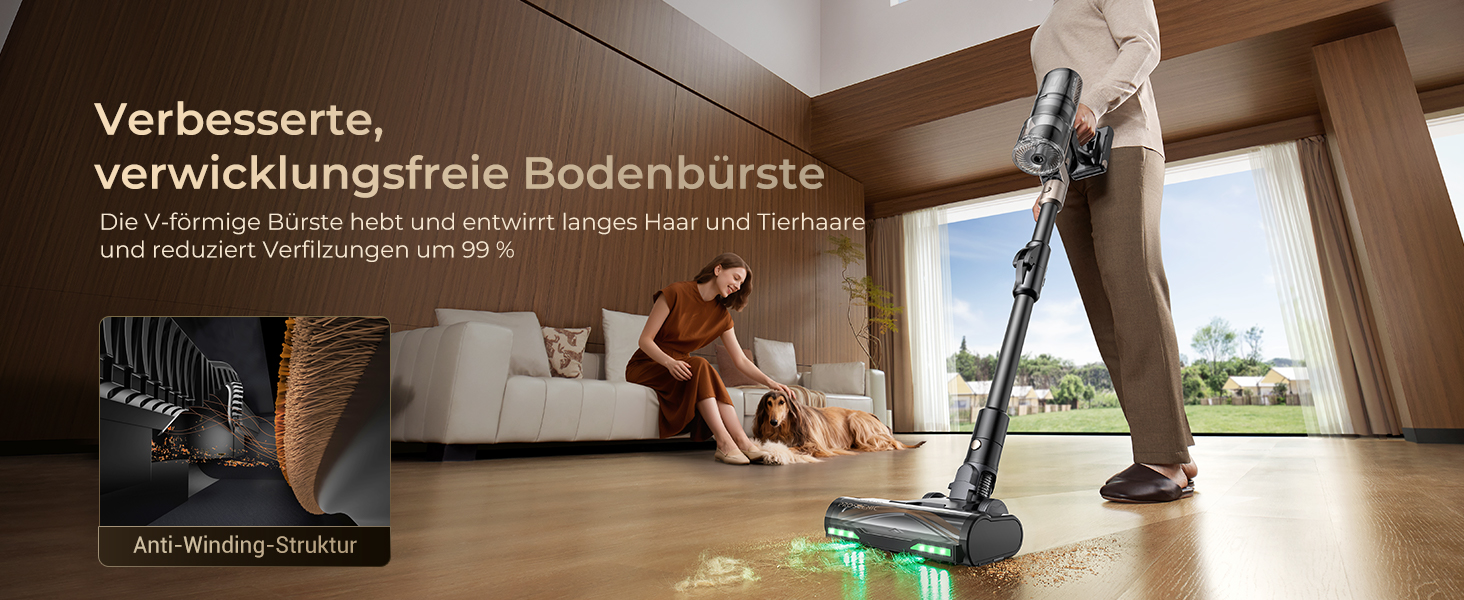 Proscenic P20: Акумуляторний пилосос 2-в-1 з функцією вологого прибирання, 70 кПа, 70 хв, 680 Вт, чорний. Для килимів та шерсті тварин