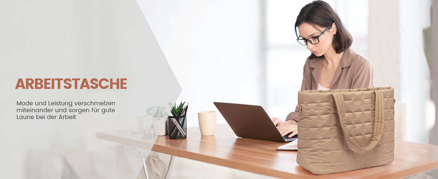 Сумка для ноутбука LOVEVOOK для жінок, 15.6 дюймів, хакі. Сумка-шоппер, робоча сумка, сумка для навчання, офісна сумка, сумка через плече для бізнесу та навчання