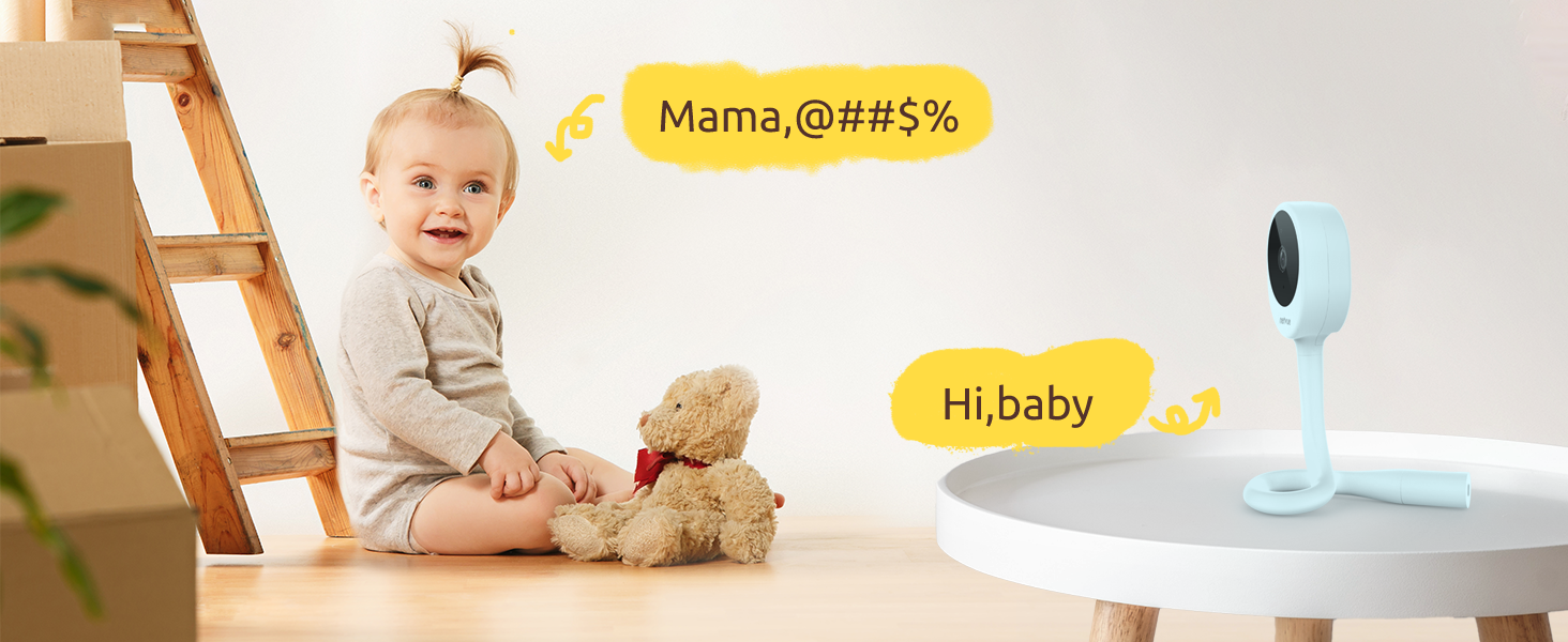 Відеоняня NETVUE Blau: дитяча IP-камера 1080P з кріпленням 4-в-1, двостороннім аудіо, датчиком руху, моніторингом температури та аналізом сну