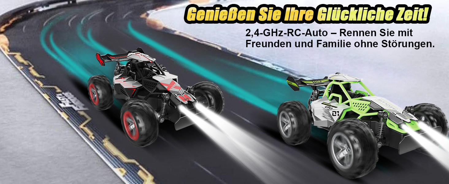 Радіокерований позашляховик 2.4GHz, LED підсвічування, швидкість 15+ км/год, іграшка для хлопчиків, чорно-червоний