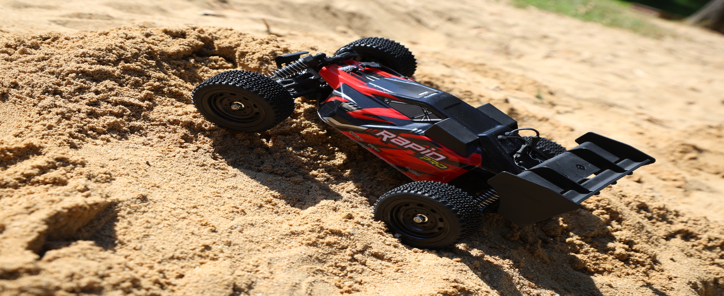 Радіокерований позашляховик DEERC 9205E 1:10 48 км/год 4WD Monstertruck з 2 акумуляторами, 2.4GHz, для дітей та дорослих