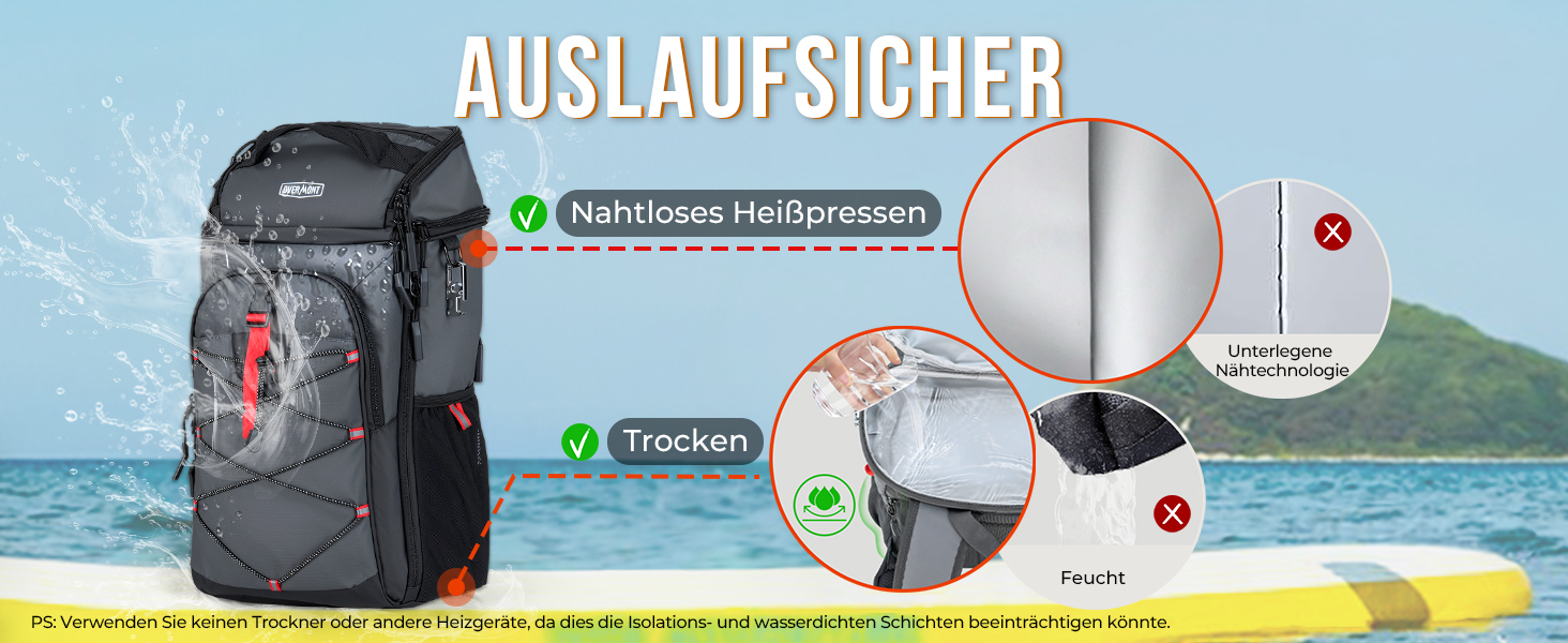 Рюкзак-холодильник Overmont 30L - ізольована сумка-холодильник для пікніків, кемпінгу, пляжу. Чорний