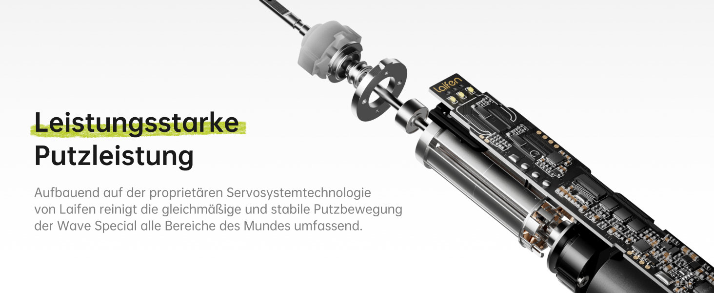 Laifen Wave Spezial: Електрична звукова зубна щітка з вібрацією та осциляцією, для дорослих, з додатком, 2 насадки (зелена)