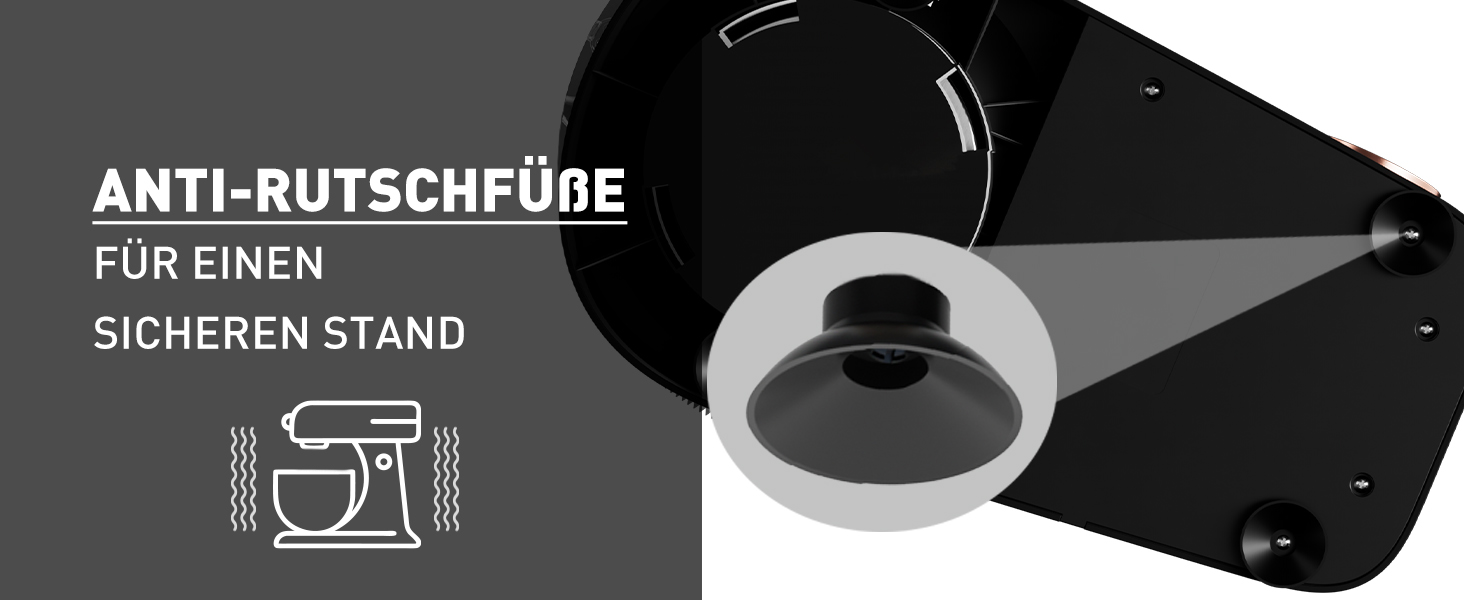 Кухонна машина Heinrichs 1500W з місткою чашею 6L з нержавіючої сталі, 10 швидкостей, титан, міксер, тістоміс, планетарний міксер