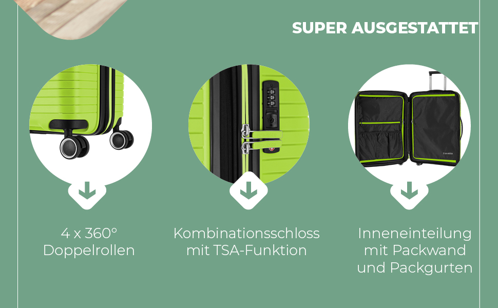 Набір валіз Travelite Orbita 3 шт. (L/M/S) з TSA замком та жорстким корпусом, Limone