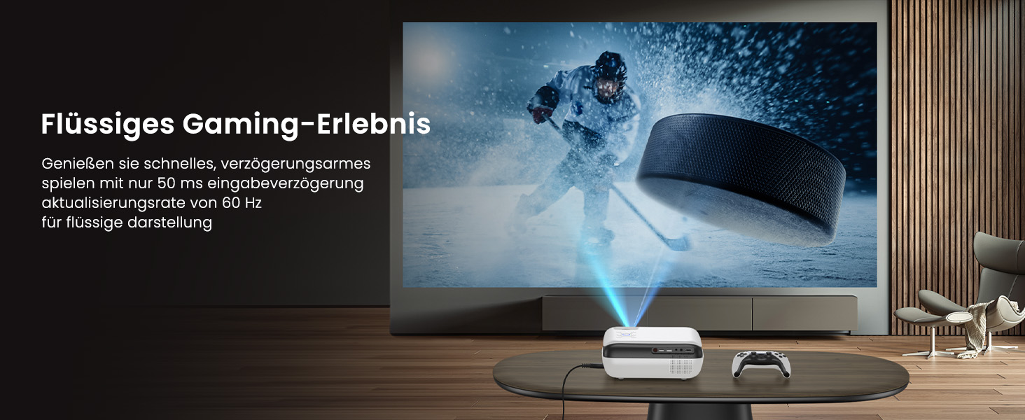 Проектор HAPPRUN Mini Beamer 4K H1: 1080P, Bluetooth, портативний, для дому та кінотеатру