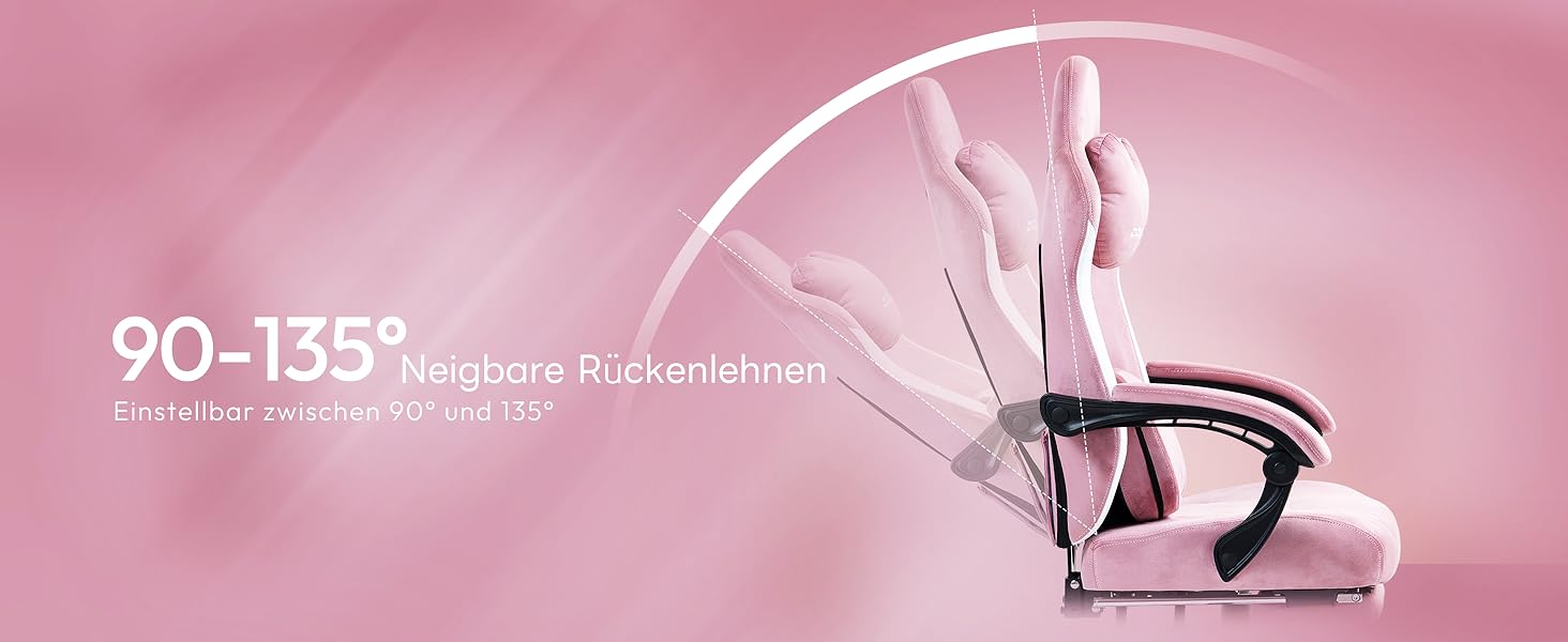 Ігровий крісло Dowinx з масажем, ергономічне, з підставкою для ніг, рожеве, до 200 кг