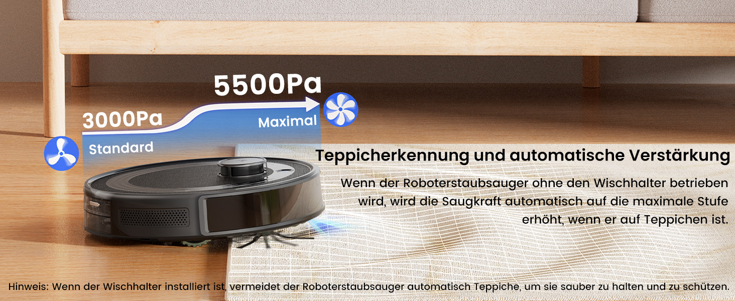 Робот-пилосос LEFANT M330 Pro з функцією миття, 3-в-1, 5000Pa, лазерна навігація, уникнення перешкод PSD, керування через додаток та голосове управління (M2 Pro, чорний)