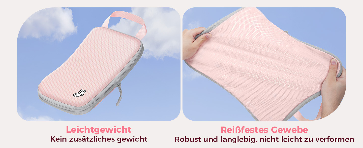 Набір компресійних органайзерів для валізи та рюкзака, водонепроникні пакувальні куби для подорожей, 8 предметів (Рожевий)