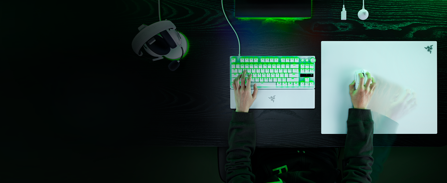 Скляний ігровий килимок для миші Razer Atlas Pro Premium (загартоване скло, мікротравлена поверхня, білий, 450 x 400 x 5 мм)