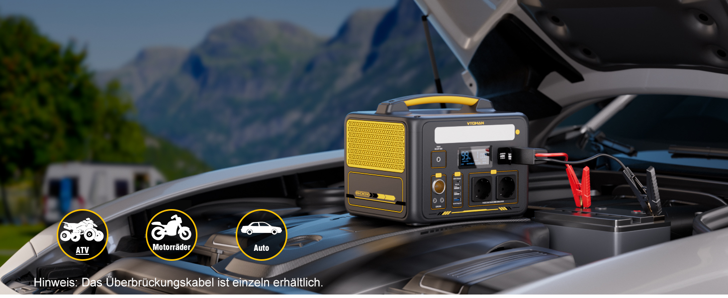 Портативна електростанція VTOMAN Jump 600X: 600W, 299Wh, LiFePO4, сонячний генератор, розширювана ємність