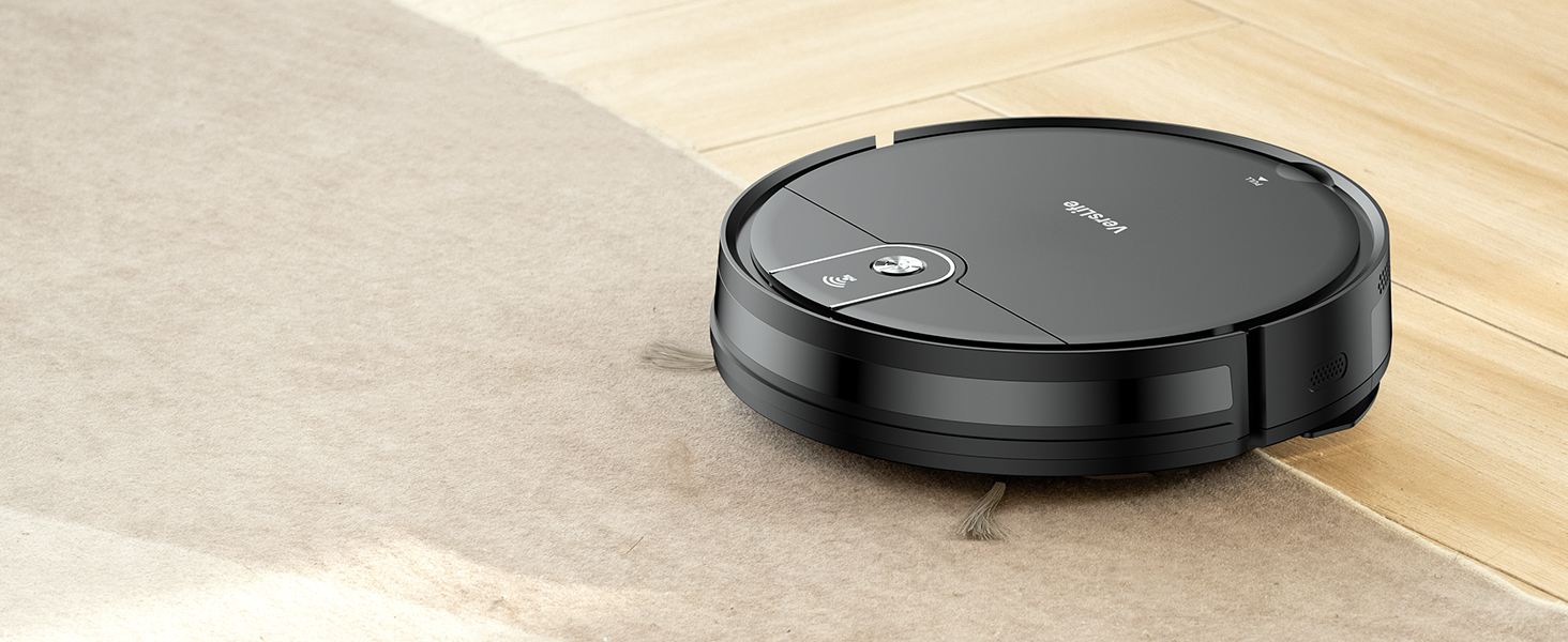 Робот-пилосос VersLife L6 з функцією миття, 4000Pa, керування через додаток, Alexa, до 120 хвилин роботи, ультратонкий дизайн, для видалення шерсті тварин, килимів та твердих підлог, чорний