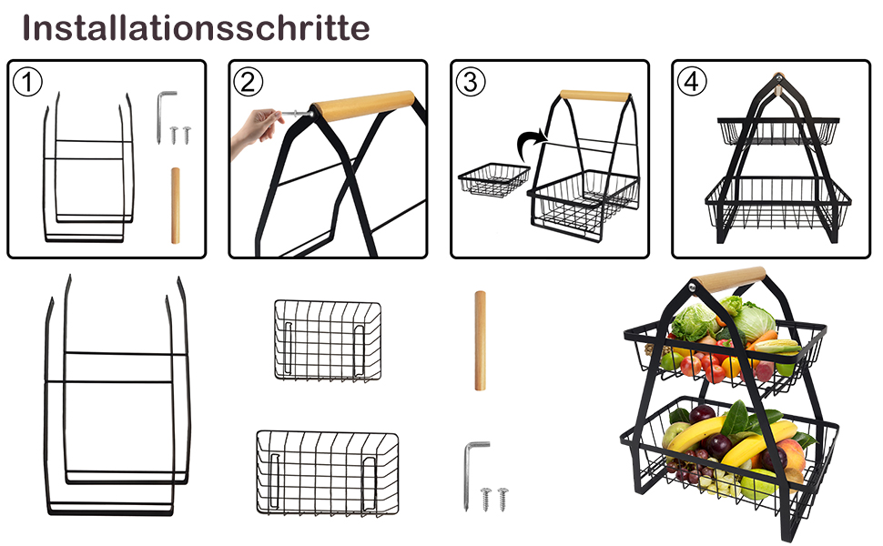 Кошик для фруктів 2 яруси тримач для миски для фруктів HENGMEI fruit etagere