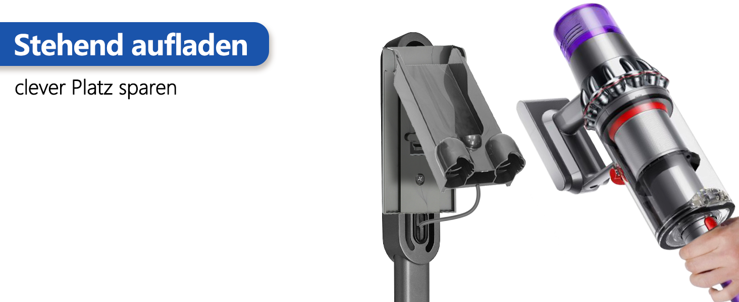 Стійка для пилососа Dyson Gen5 V15 V12 V11 V10 V8 V7 V6 - підлогова, без свердління, з 4 гаками, темно-сіра