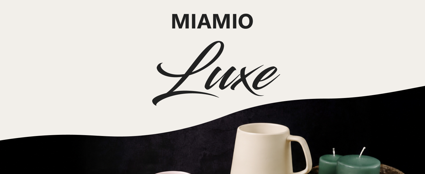 Набір керамічних чашок для кави та чаю MIAMIO Luxe (4 шт, 420 мл), Cream Rose — для капучино та еспресо, підходять для мікрохвильової печі та посудомийки