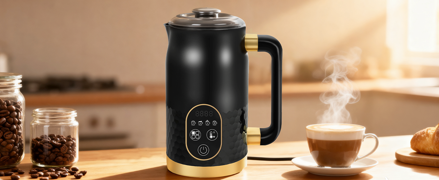 Електричний піноутворювач молока 4-в-1 з контролем температури для капучино та лате