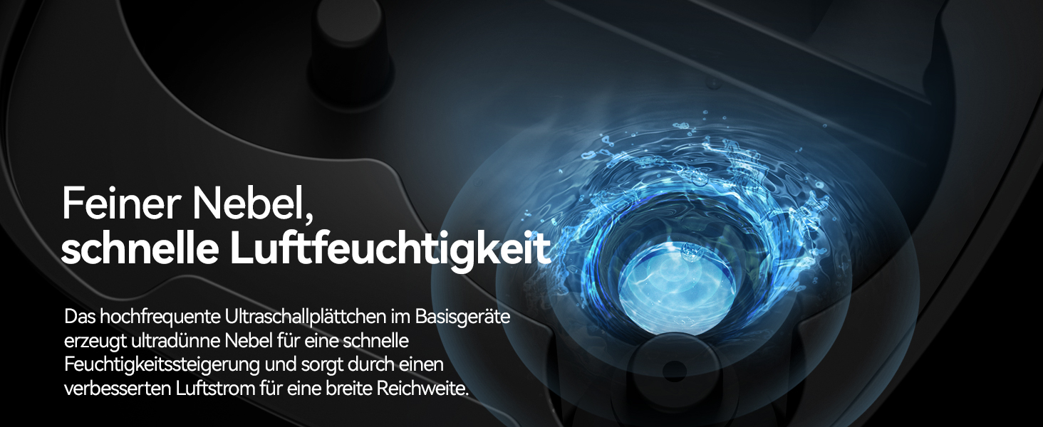 Зволожувач повітря автоматичний для спальні та великих приміщень 4.5л з таймером, сенсором вологості, до 18 годин роботи, автовимкнення, 360° розпилення (Чорний)