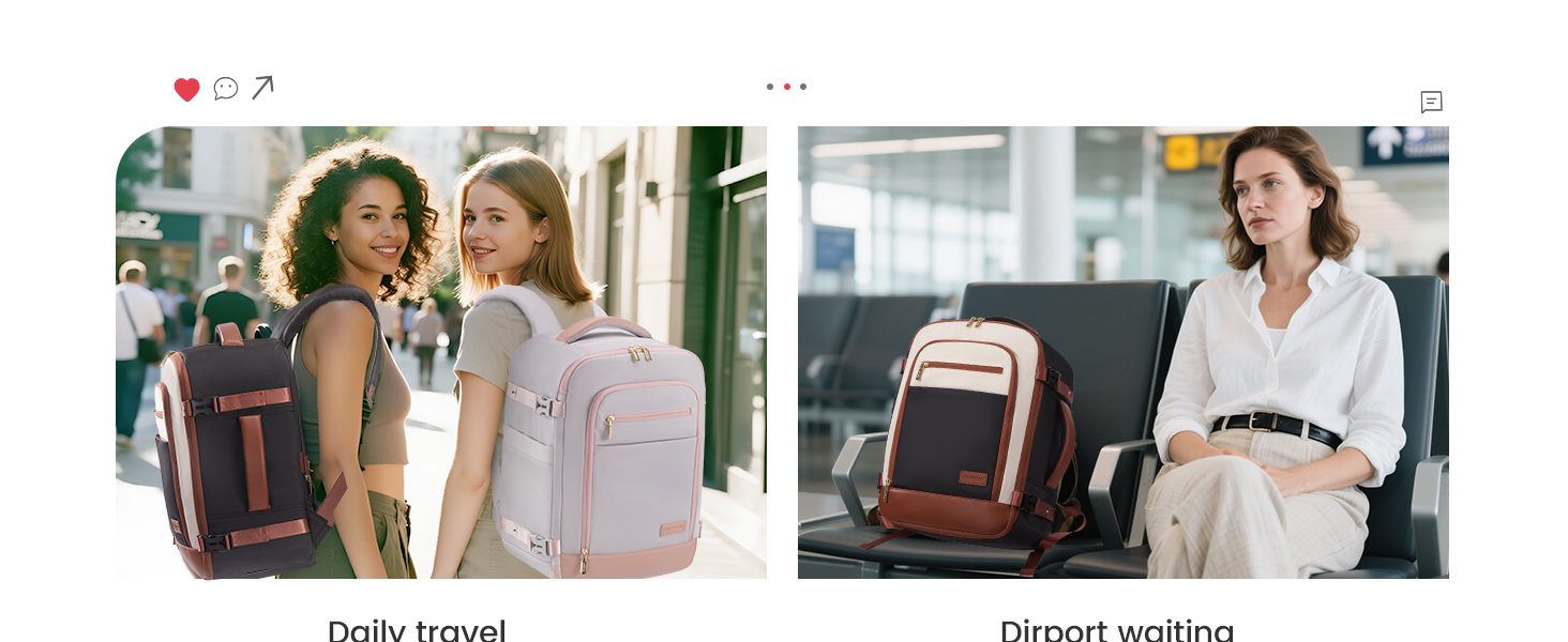 Рюкзак LOVEVOOK для ручної поклажі Ryanair, 40x20x25 см, 20L, бежевий/хакі. Підходить під вимоги авіакомпанії, для ноутбука, під сидіння літака